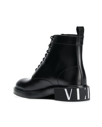 Мужские черные кожаные повседневные ботинки от Valentino