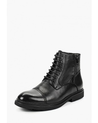 Мужские черные кожаные повседневные ботинки от Guido Grozzi