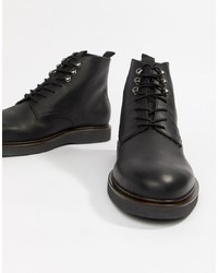 Мужские черные кожаные повседневные ботинки от H By Hudson