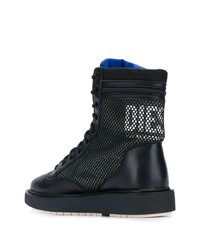 Мужские черные кожаные повседневные ботинки от Diesel