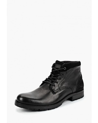 Мужские черные кожаные повседневные ботинки от Jack & Jones