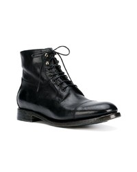 Мужские черные кожаные повседневные ботинки от Silvano Sassetti