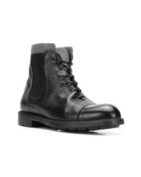 Мужские черные кожаные повседневные ботинки от Moreschi