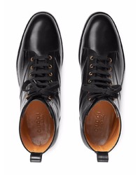 Мужские черные кожаные повседневные ботинки от Gucci