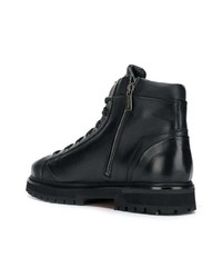 Мужские черные кожаные повседневные ботинки от Santoni