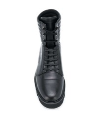 Мужские черные кожаные повседневные ботинки от Emporio Armani