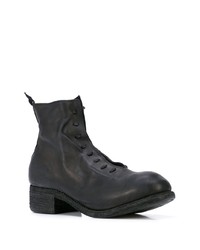 Мужские черные кожаные повседневные ботинки от Guidi