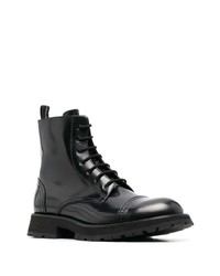 Мужские черные кожаные повседневные ботинки от Alexander McQueen