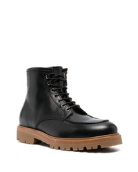 Мужские черные кожаные повседневные ботинки от Brunello Cucinelli