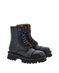 Мужские черные кожаные повседневные ботинки от Ferragamo