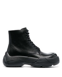 Мужские черные кожаные повседневные ботинки от Lanvin