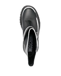 Мужские черные кожаные повседневные ботинки от Moschino