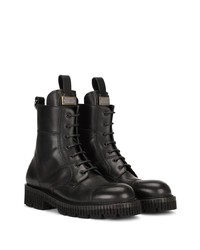 Мужские черные кожаные повседневные ботинки от Dolce & Gabbana