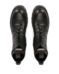 Мужские черные кожаные повседневные ботинки от Dolce & Gabbana