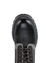 Мужские черные кожаные повседневные ботинки от Prada