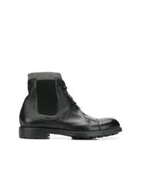 Мужские черные кожаные повседневные ботинки от Moreschi