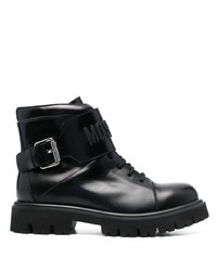 Мужские черные кожаные повседневные ботинки от Moschino