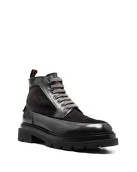 Мужские черные кожаные повседневные ботинки от Santoni