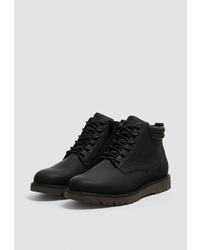 Мужские черные кожаные повседневные ботинки от Pull&Bear