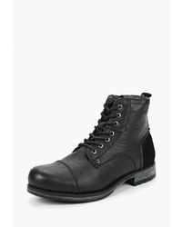 Мужские черные кожаные повседневные ботинки от s.Oliver