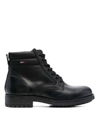 Мужские черные кожаные повседневные ботинки от Tommy Jeans