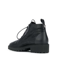 Мужские черные кожаные повседневные ботинки от Giuseppe Zanotti Design