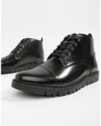 Мужские черные кожаные повседневные ботинки от WALK LONDON