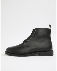 Мужские черные кожаные повседневные ботинки от WALK LONDON