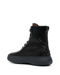 Мужские черные кожаные повседневные ботинки от Tod's