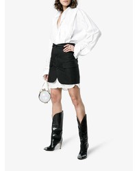 Черные кожаные полусапоги с шипами от Givenchy