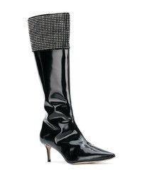 Черные кожаные полусапоги с шипами от Christopher Kane