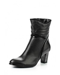 Черные кожаные полусапоги от Ascalini