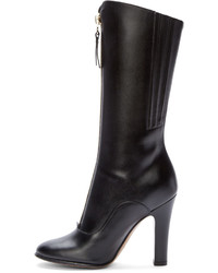 Черные кожаные полусапоги от Valentino