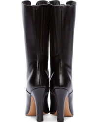 Черные кожаные полусапоги от Valentino