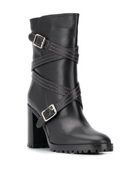 Черные кожаные полусапоги от Gianvito Rossi