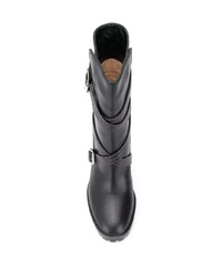 Черные кожаные полусапоги от Gianvito Rossi