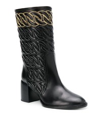 Черные кожаные полусапоги от Casadei