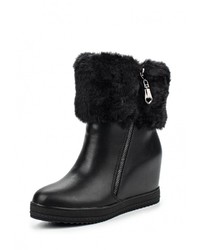 Черные кожаные полусапоги от Donna Moda