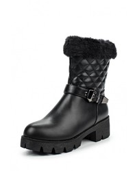 Черные кожаные полусапоги от Donna Moda