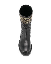 Черные кожаные полусапоги от Casadei