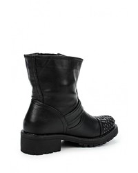 Черные кожаные полусапоги от Flyfor