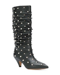 Черные кожаные полусапоги от Valentino