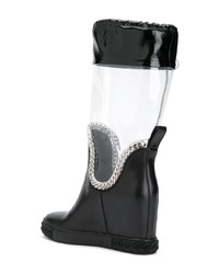 Черные кожаные полусапоги от Casadei