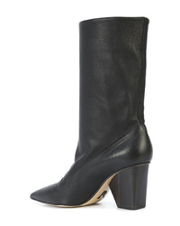 Черные кожаные полусапоги от Paul Andrew