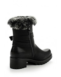 Черные кожаные полусапоги от Mellisa