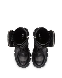 Черные кожаные полусапоги от Prada