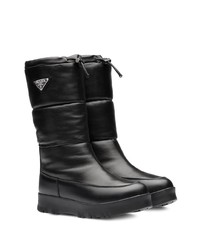 Черные кожаные полусапоги от Prada