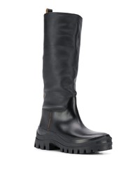 Черные кожаные полусапоги от Jil Sander