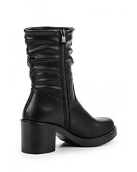 Черные кожаные полусапоги от Super Mode