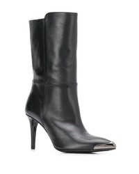 Черные кожаные полусапоги от Albano